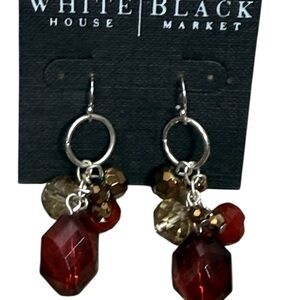 NWT White House Black Market red
Crystal fishhook earrings